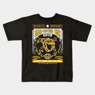 Mighty Brews - Yellow Saber-Toothed Tiger Kids T-Shirt